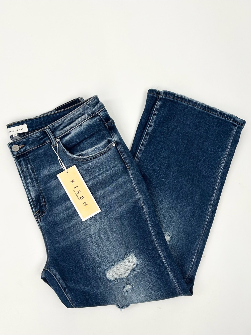 NWT Risen Jeans Women’s 3XL Distressed Bootcut Stretch Denim Plus Size